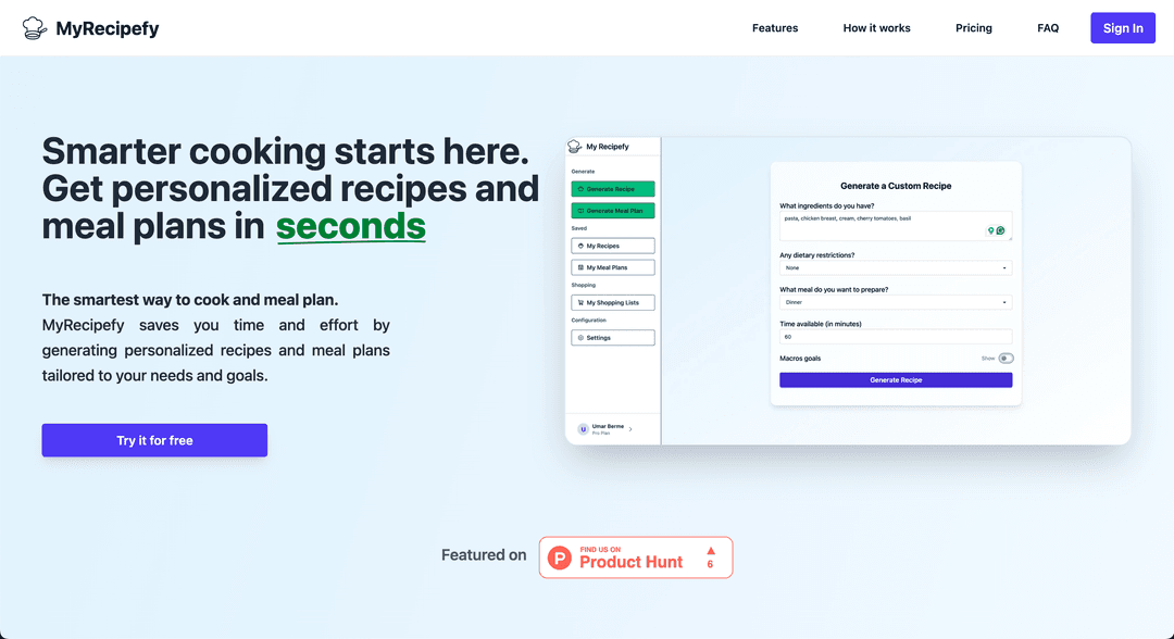 myRecipefy